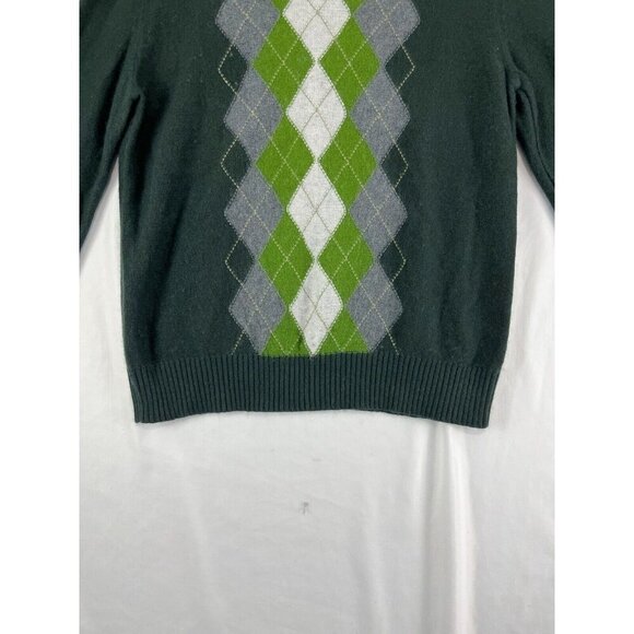 Banana Republic Olive Green Argyle Cashmere-Blend Men's Sweater Size M - Picture 4 of 12
